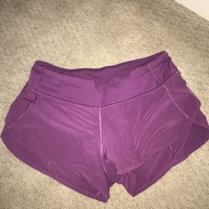 Purple Lululemon speed up short